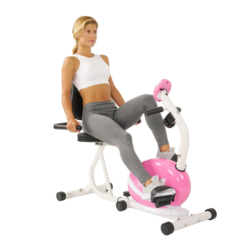Magnetic Recumbent Bike Exercise Bike, 220lb Capacity, Monitor, Pulse Rate Monitoring