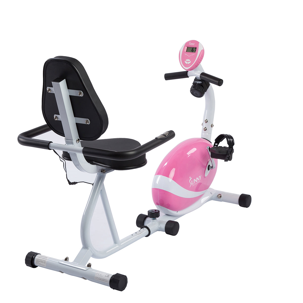 Magnetic Recumbent Bike Exercise Bike, 220lb Capacity, Monitor, Pulse Rate Monitoring