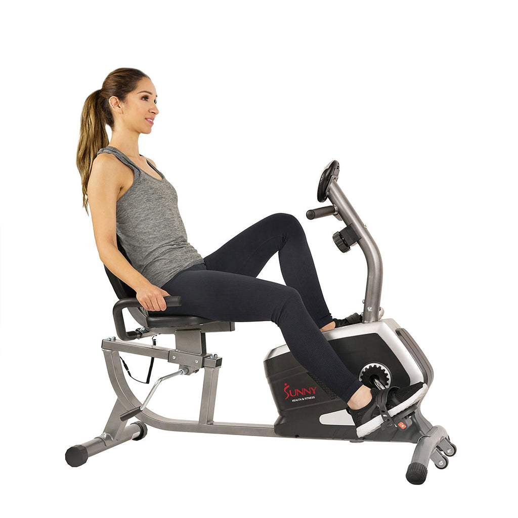 Magnetic Recumbent Exercise Bike, 300 lb Capacity & Easy Adjustable Seat