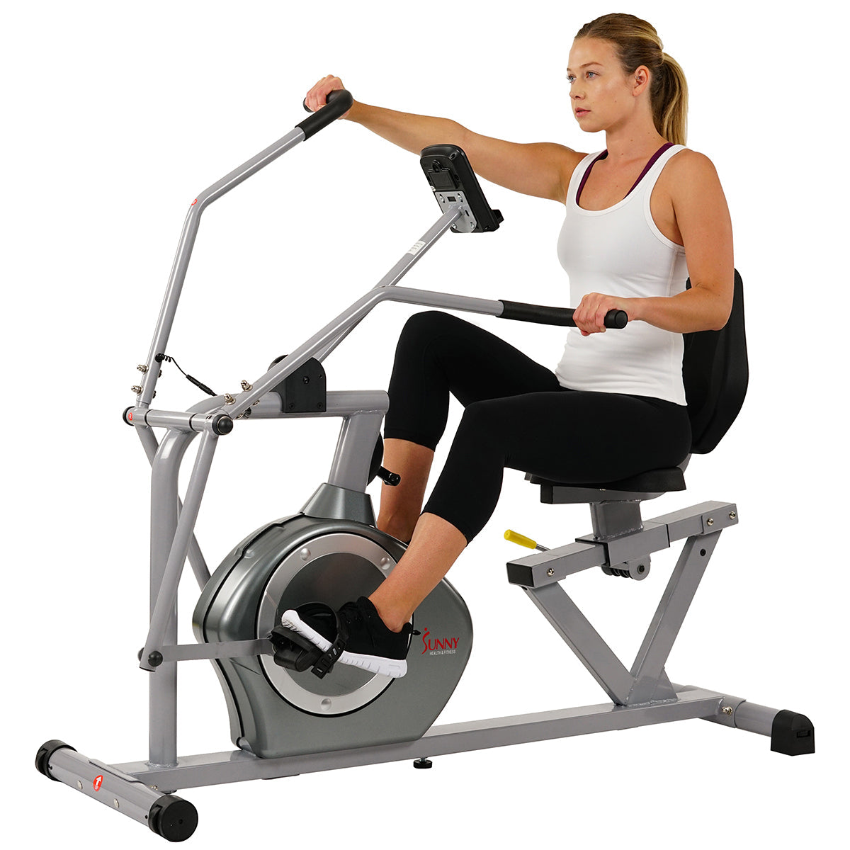Magnetic Recumbent Exercise Bike, 350lb High Weight Capacity, Arm Exercisers, Monitor, Pulse Rate