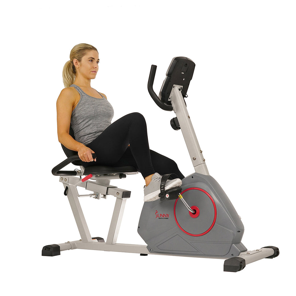 Magnetic Recumbent Exercise Bike with Silent Belt Drive, Performance Monitor, BMI Calculator