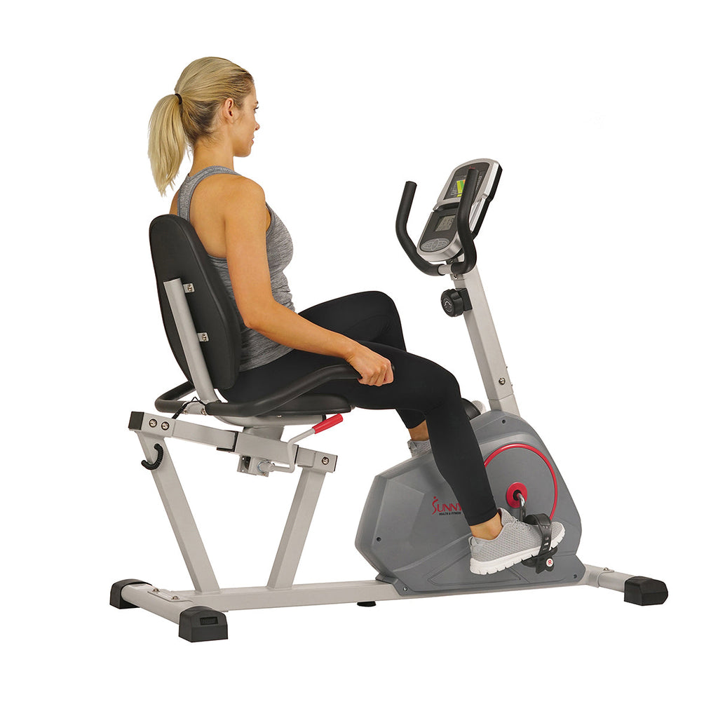 Magnetic Recumbent Exercise Bike with Silent Belt Drive, Performance Monitor, BMI Calculator