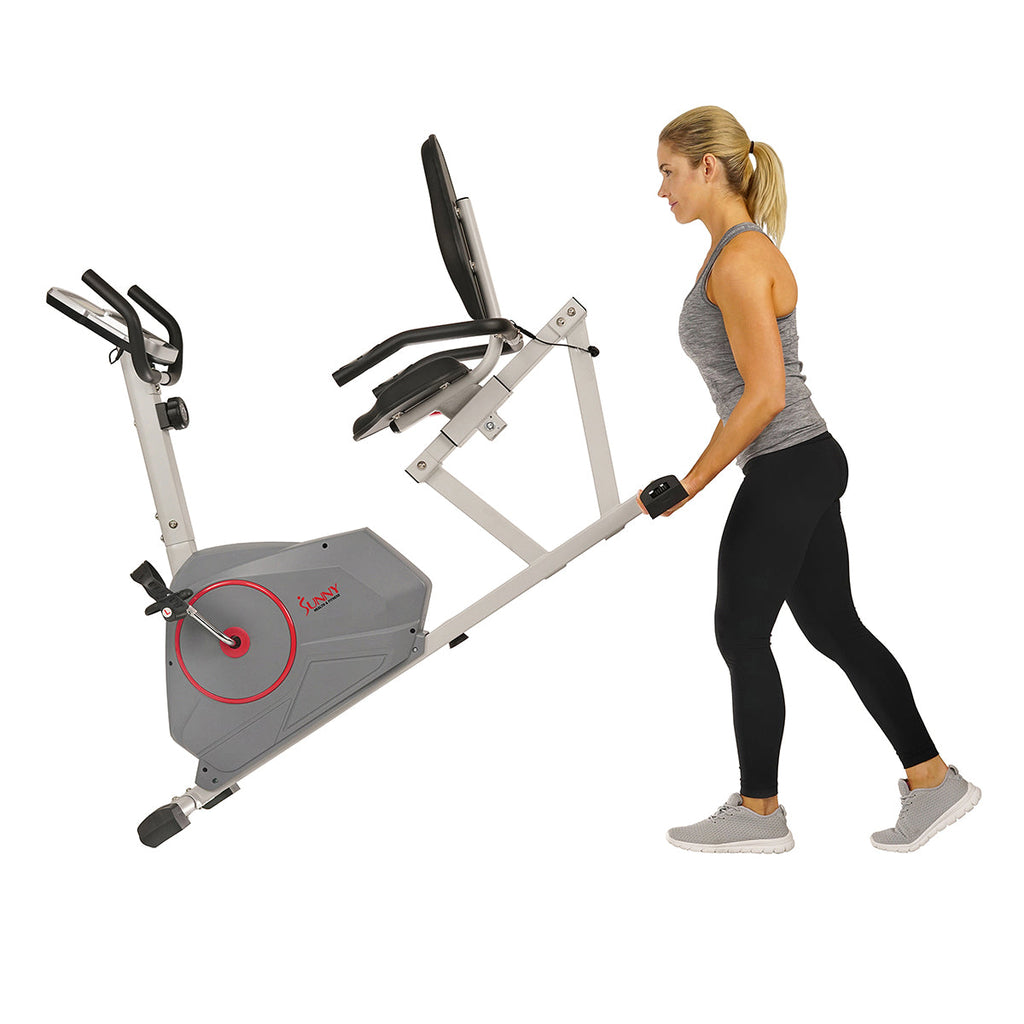 Magnetic Recumbent Exercise Bike with Silent Belt Drive, Performance Monitor, BMI Calculator