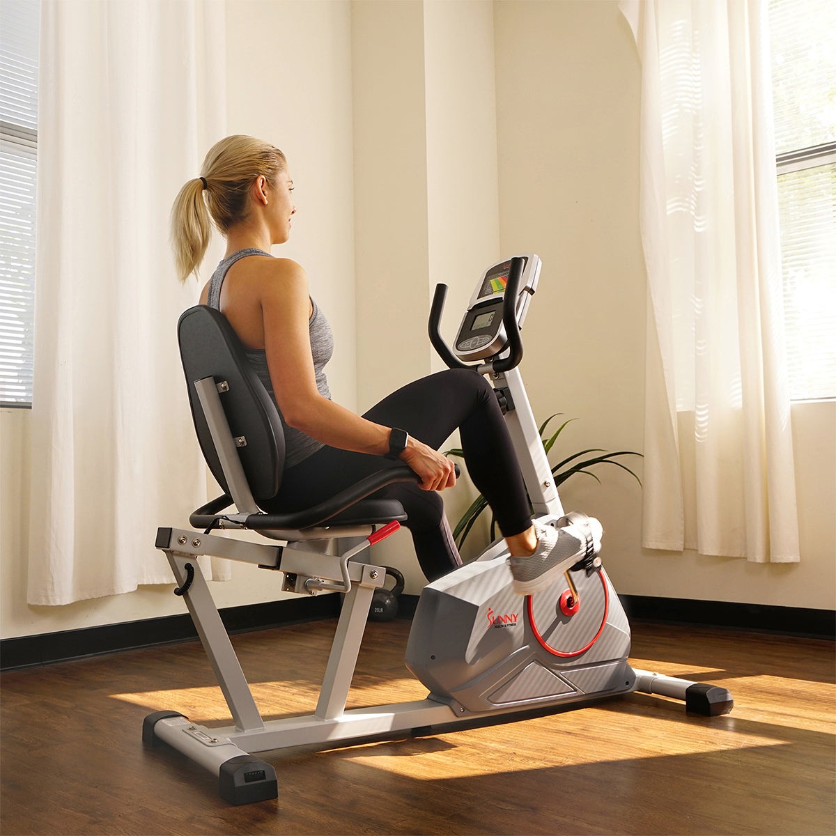 Magnetic Recumbent Exercise Bike with Silent Belt Drive, Performance Monitor, BMI Calculator