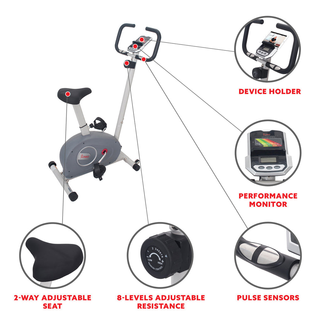 Magnetic Resistance Upright Bike with Advanced Digital Monitor