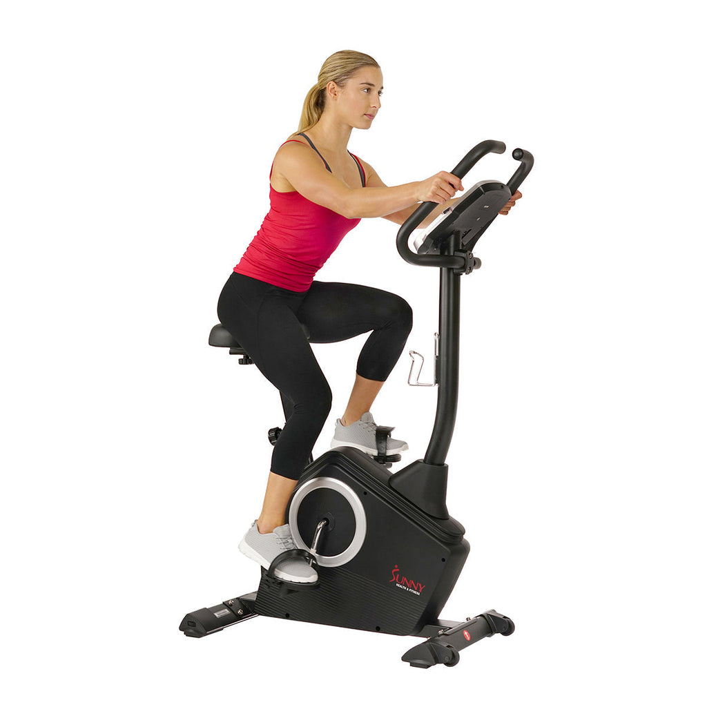Magnetic Upright Exercise Bike with Programmable Monitor and Pulse Rate Monitoring