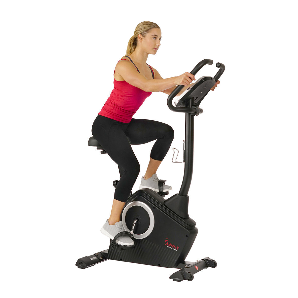Magnetic Upright Exercise Bike with Programmable Monitor and Pulse Rate Monitoring