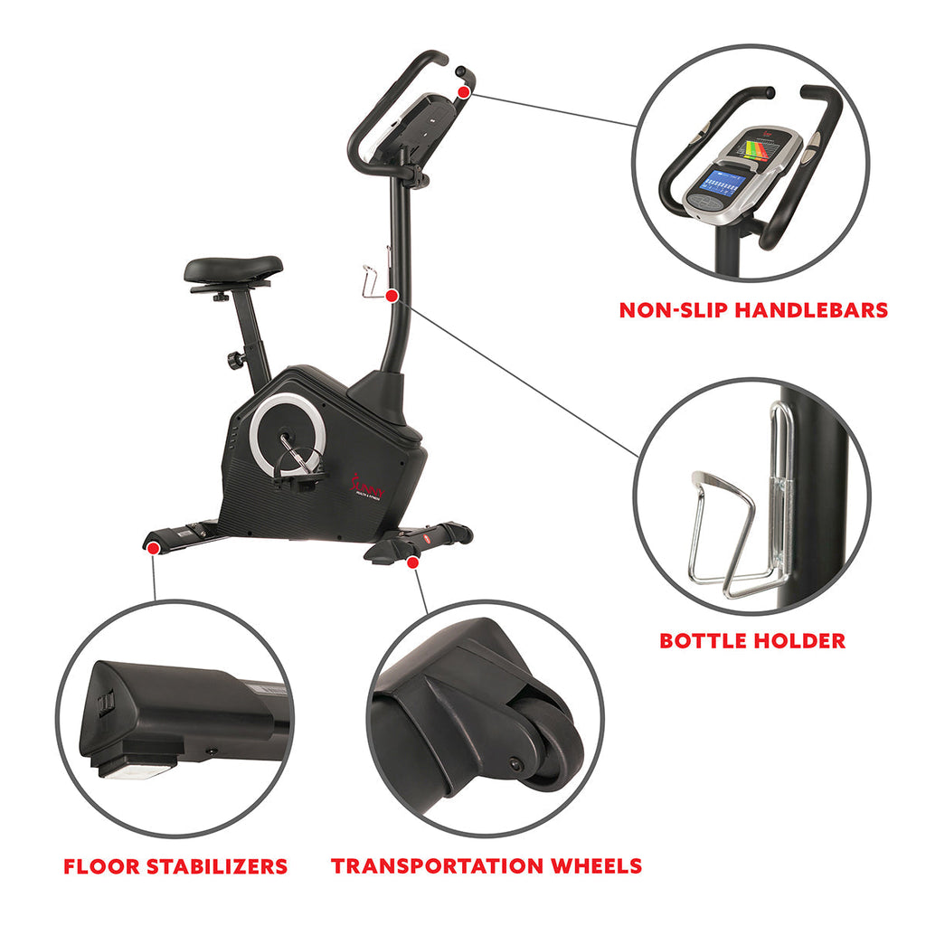 Magnetic Upright Exercise Bike with Programmable Monitor and Pulse Rate Monitoring