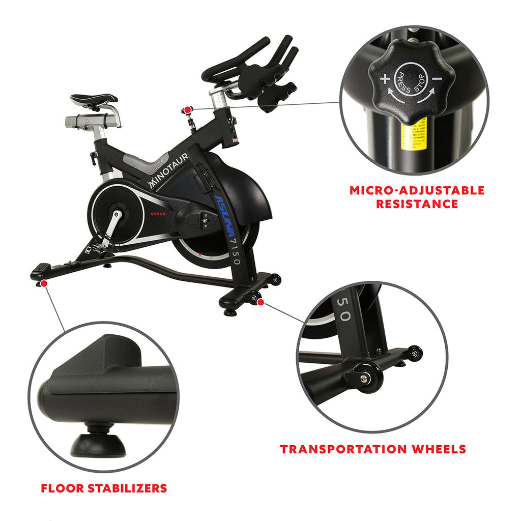 Minotaur Cycle Exercise Bike - Magnetic Belt Drive High Weight Capacity Indoor Cycling Bike