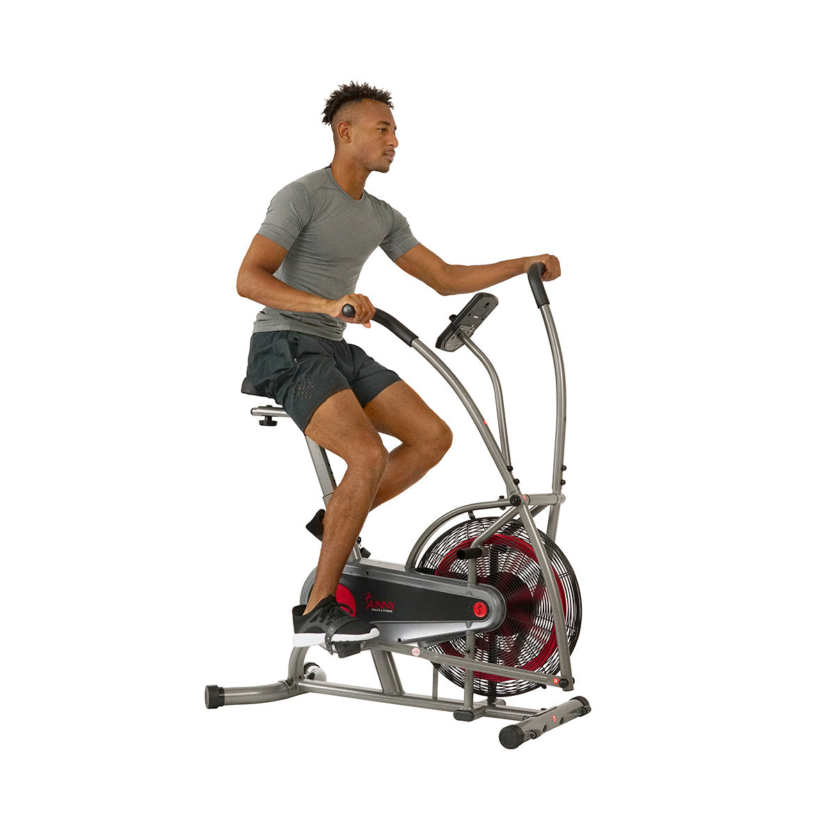Motion Air Bike, Fan Exercise Bike with Unlimited Resistance and Device Holder