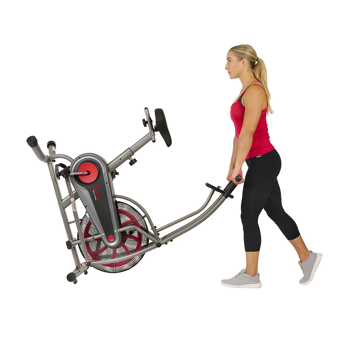 Motion Air Bike, Fan Exercise Bike with Unlimited Resistance and Device Holder