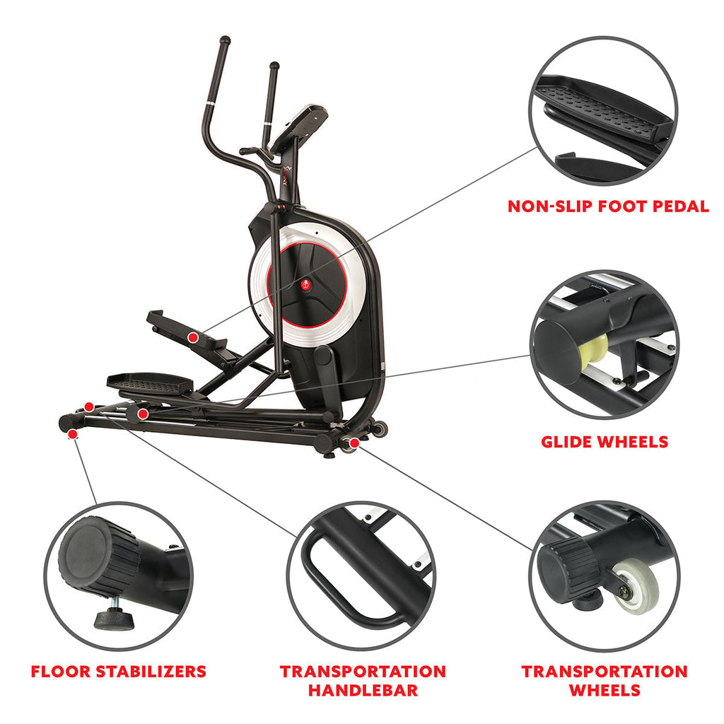 Motorized Elliptical Machine w/ Device Holder, Programmable Monitor and Heart Rate Monitoring