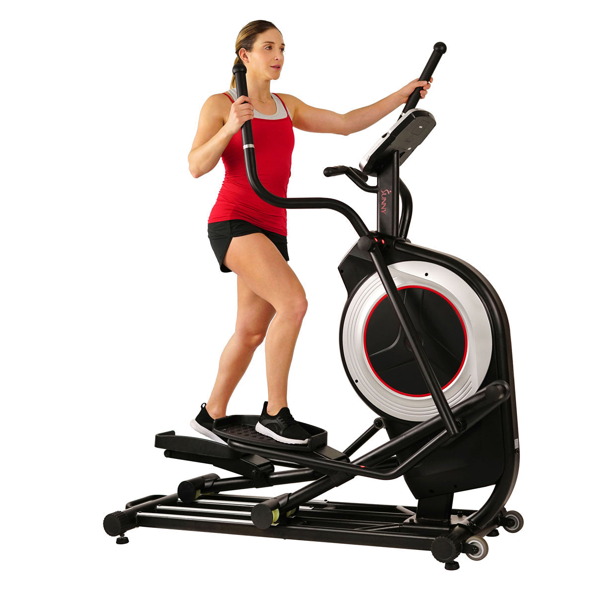 Motorized Elliptical Machine w/ Device Holder, Programmable Monitor and Heart Rate Monitoring