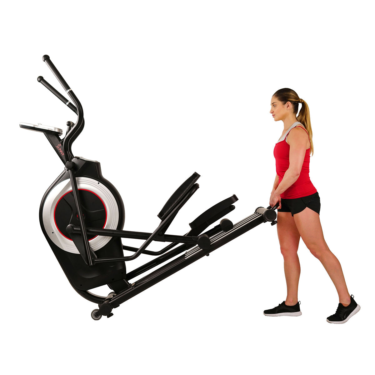 Motorized Elliptical Machine w/ Device Holder, Programmable Monitor and Heart Rate Monitoring