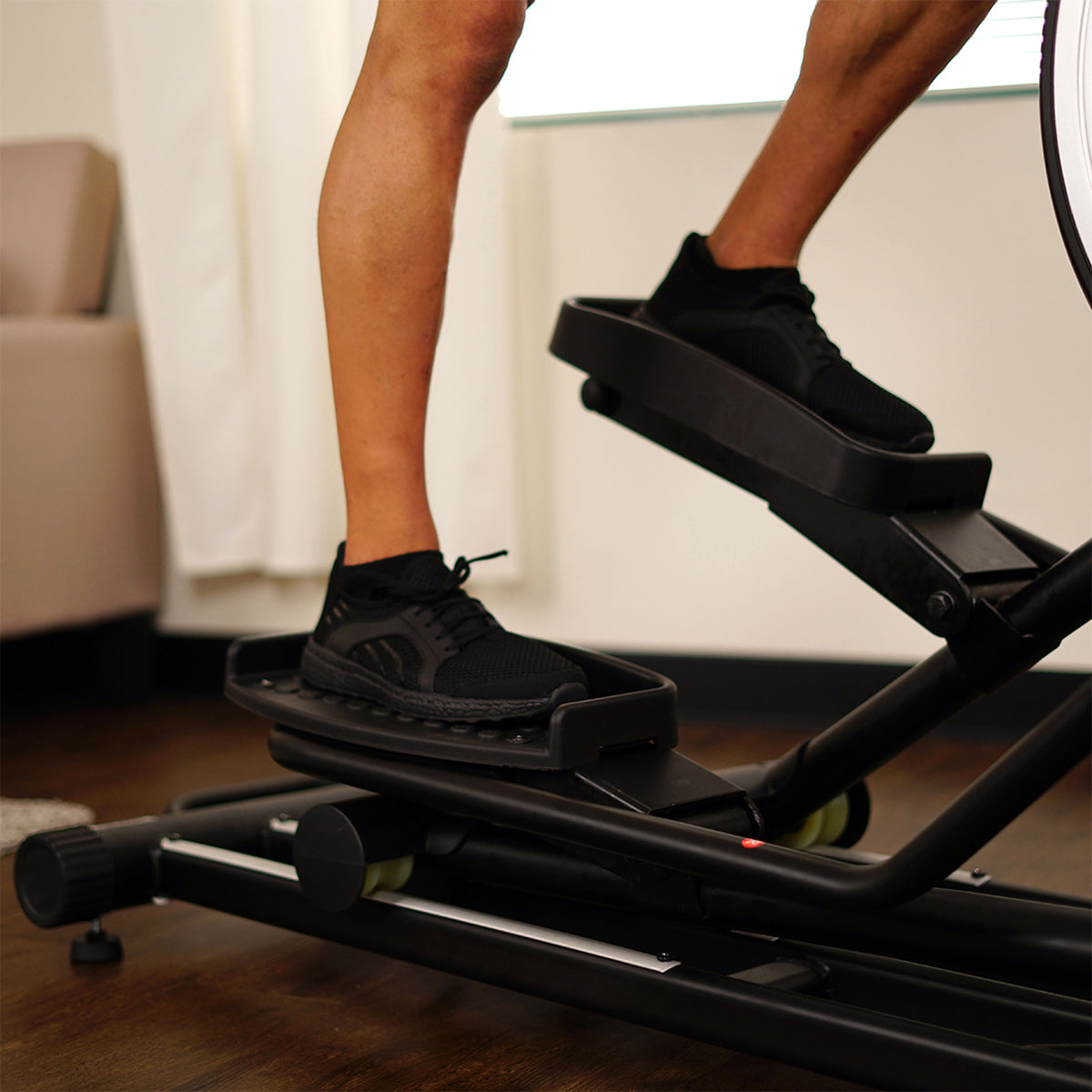 Motorized Elliptical Machine w/ Device Holder, Programmable Monitor and Heart Rate Monitoring