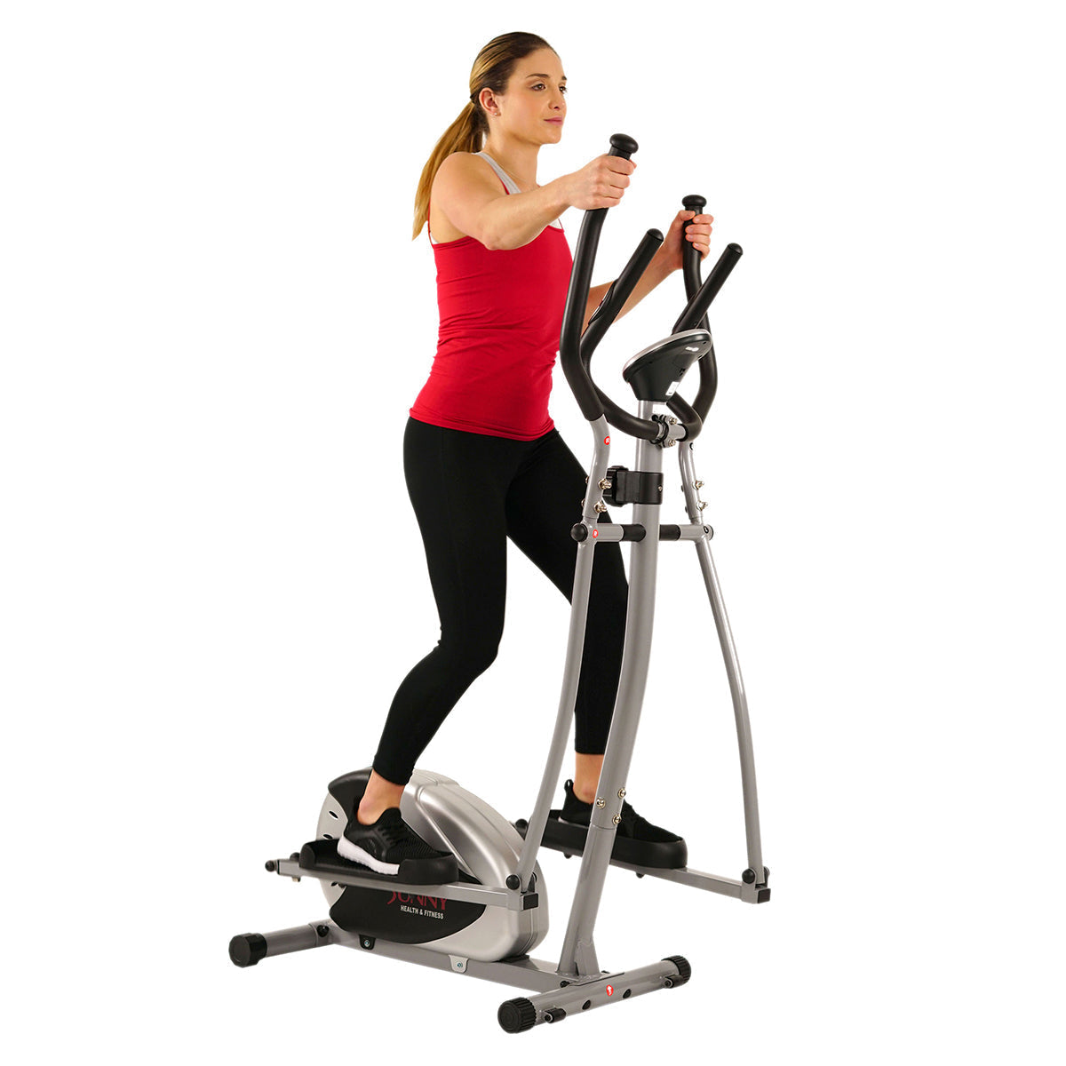 Magnetic Elliptical Bike Elliptical Machine w/ LCD Monitor and Heart Rate Monitoring