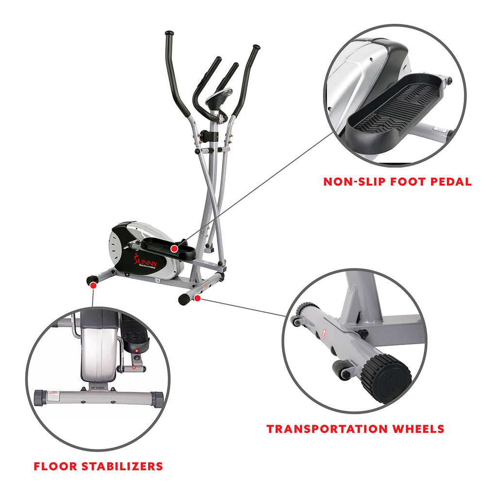 Magnetic Elliptical Bike Elliptical Machine w/ LCD Monitor and Heart Rate Monitoring