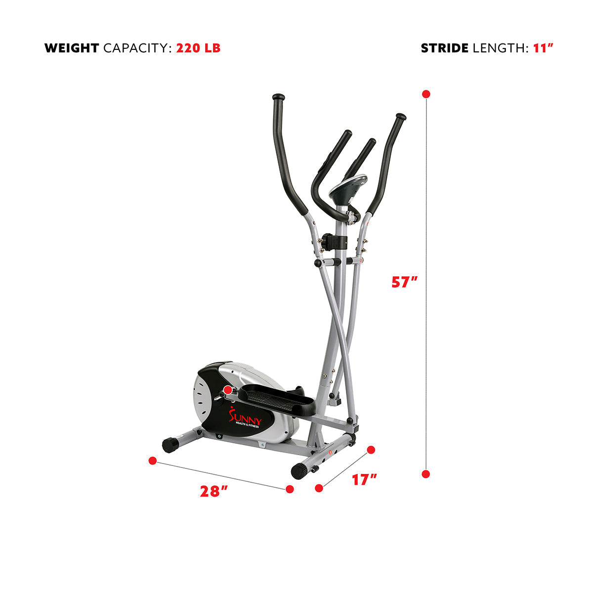 Magnetic Elliptical Bike Elliptical Machine w/ LCD Monitor and Heart Rate Monitoring
