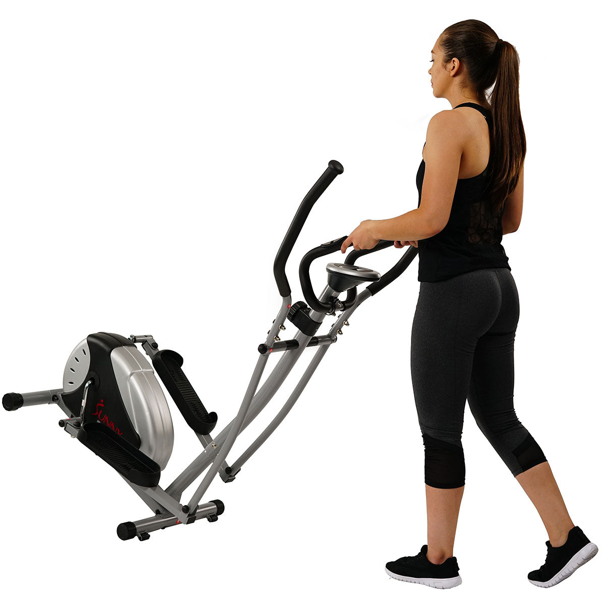 Magnetic Elliptical Bike Elliptical Machine w/ LCD Monitor and Heart Rate Monitoring