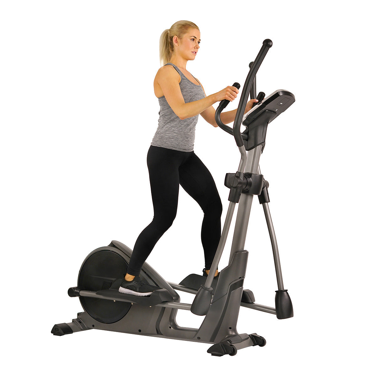 Magnetic Elliptical Machine w/ Device Holder, Programmable Monitor and Heart Rate Monitoring