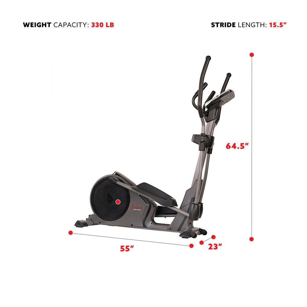 Magnetic Elliptical Machine w/ Device Holder, Programmable Monitor and Heart Rate Monitoring