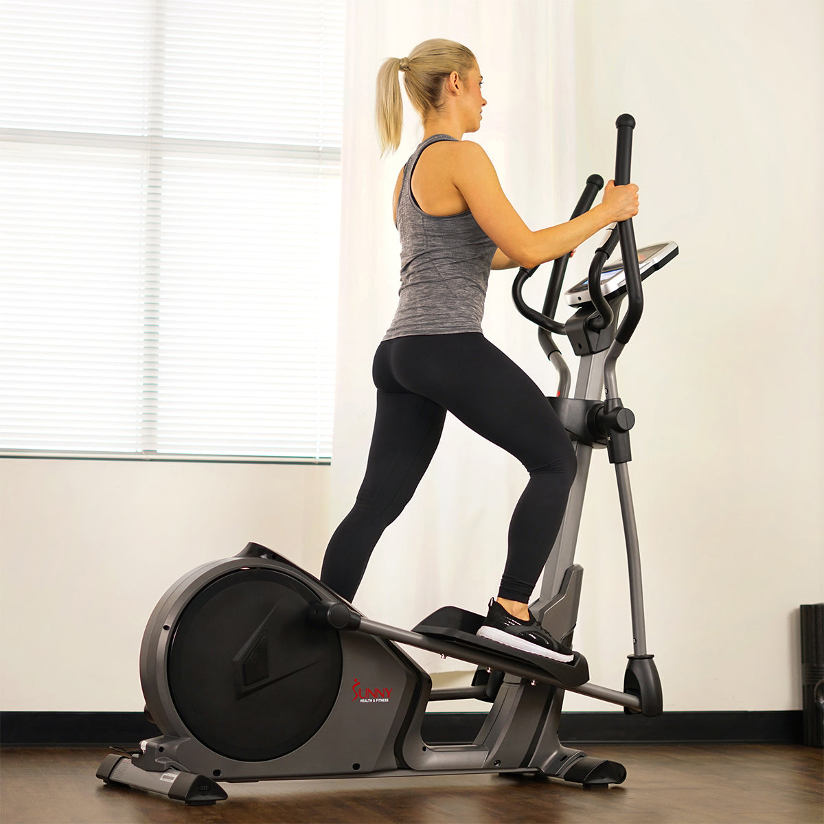 Magnetic Elliptical Machine w/ Device Holder, Programmable Monitor and Heart Rate Monitoring