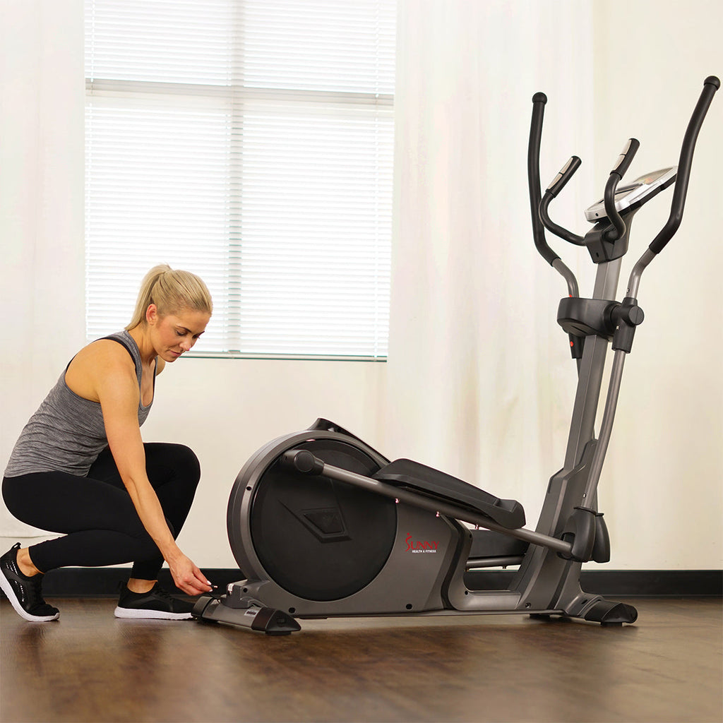 Magnetic Elliptical Machine w/ Device Holder, Programmable Monitor and Heart Rate Monitoring