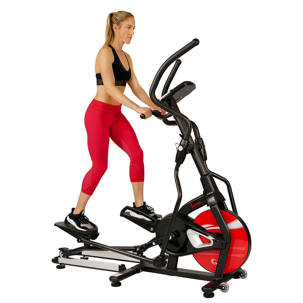 Magnetic Elliptical Machine w/ Device Holder, LCD Monitor and Heart Rate Monitoring - Stride Zone