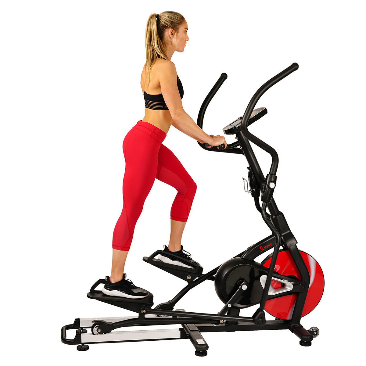 Magnetic Elliptical Machine w/ Device Holder, LCD Monitor and Heart Rate Monitoring - Stride Zone