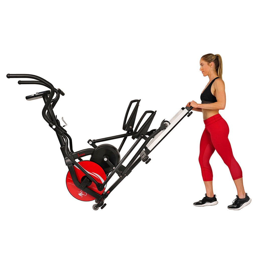 Magnetic Elliptical Machine w/ Device Holder, LCD Monitor and Heart Rate Monitoring - Stride Zone
