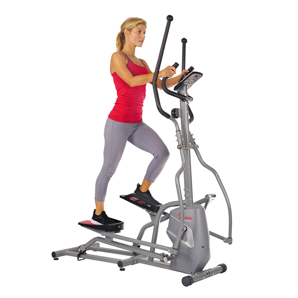 Magnetic Elliptical Trainer Elliptical Machine w/ Device Holder, LCD Monitor and Heart Rate Monitor