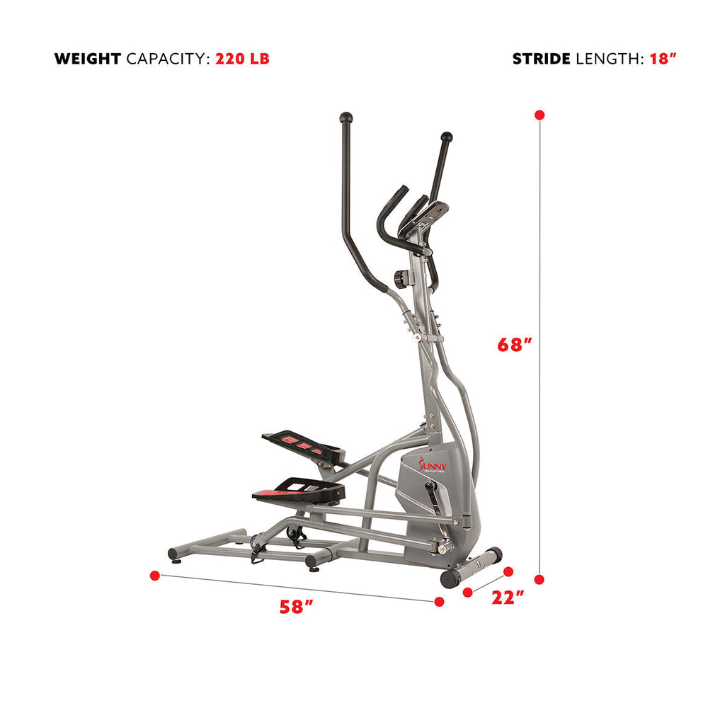Magnetic Elliptical Trainer Elliptical Machine w/ Device Holder, LCD Monitor and Heart Rate Monitor