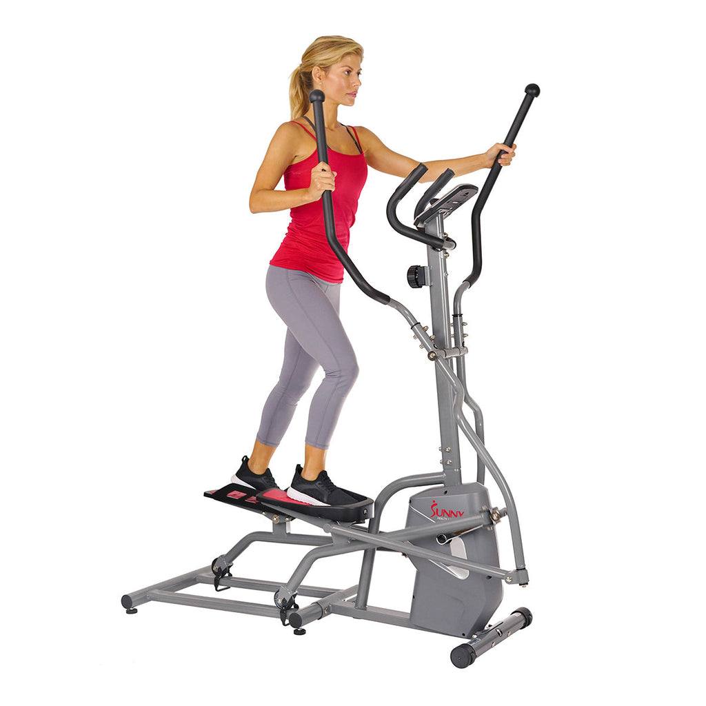 Magnetic Elliptical Trainer Elliptical Machine w/ Device Holder, LCD Monitor and Heart Rate Monitor