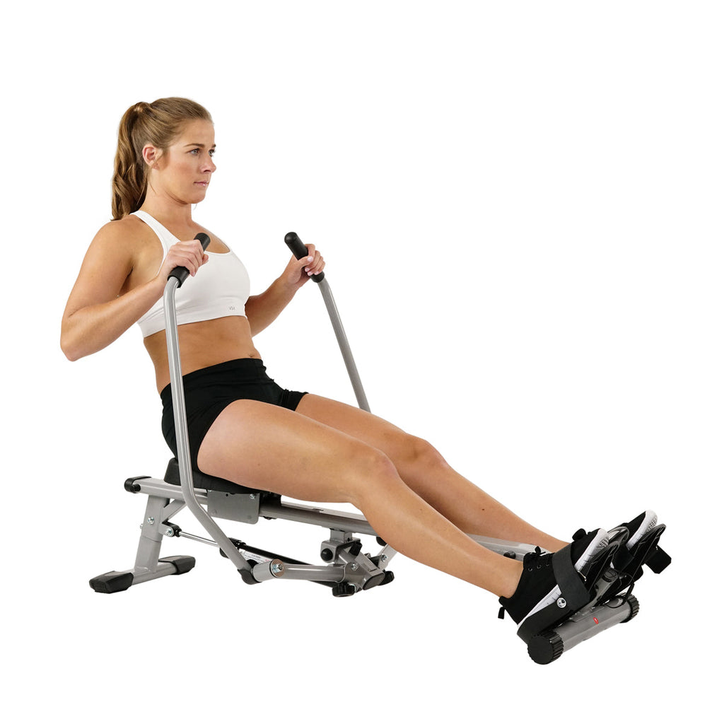 Full Motion Rowing Machine Rower w/ 350 lb Weight Capacity and LCD Monitor