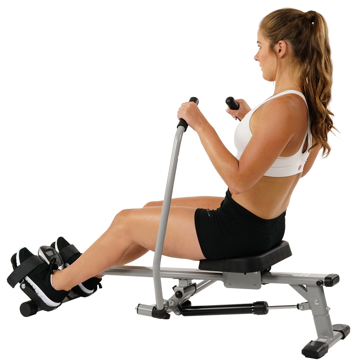 Full Motion Rowing Machine Rower w/ 350 lb Weight Capacity and LCD Monitor