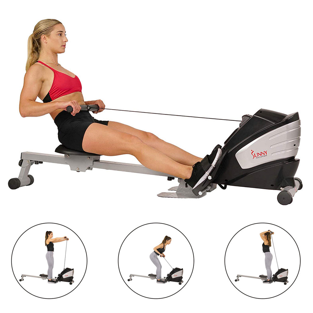 Dual Function Magnetic Rowing Machine Rower w/ LCD Monitor