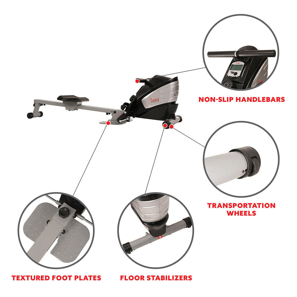 Dual Function Magnetic Rowing Machine Rower w/ LCD Monitor