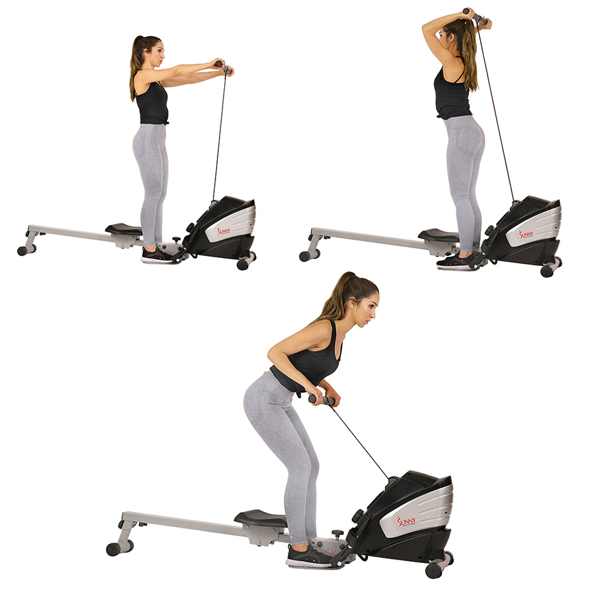 Dual Function Magnetic Rowing Machine Rower w/ LCD Monitor