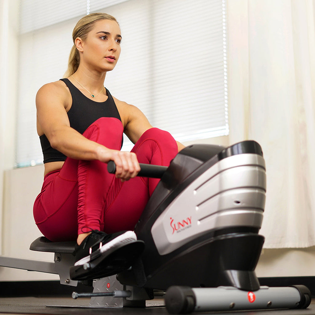 Dual Function Magnetic Rowing Machine Rower w/ LCD Monitor