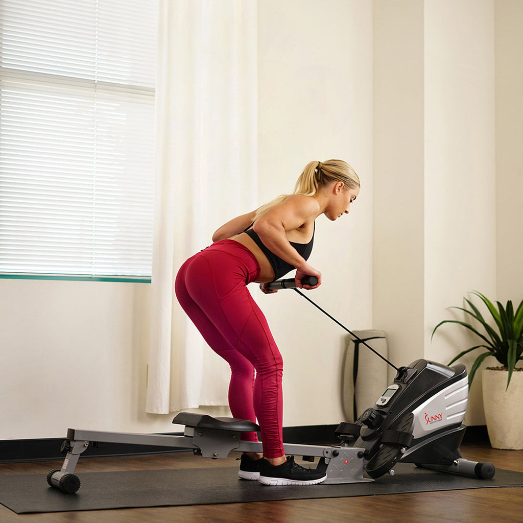 Dual Function Magnetic Rowing Machine Rower w/ LCD Monitor
