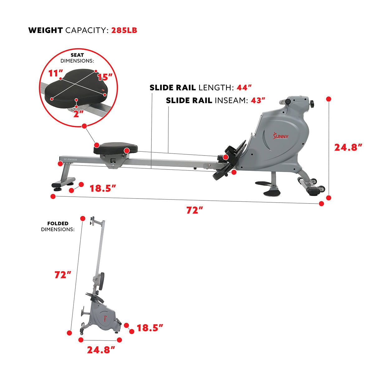 Dual Rower Rowing Machine