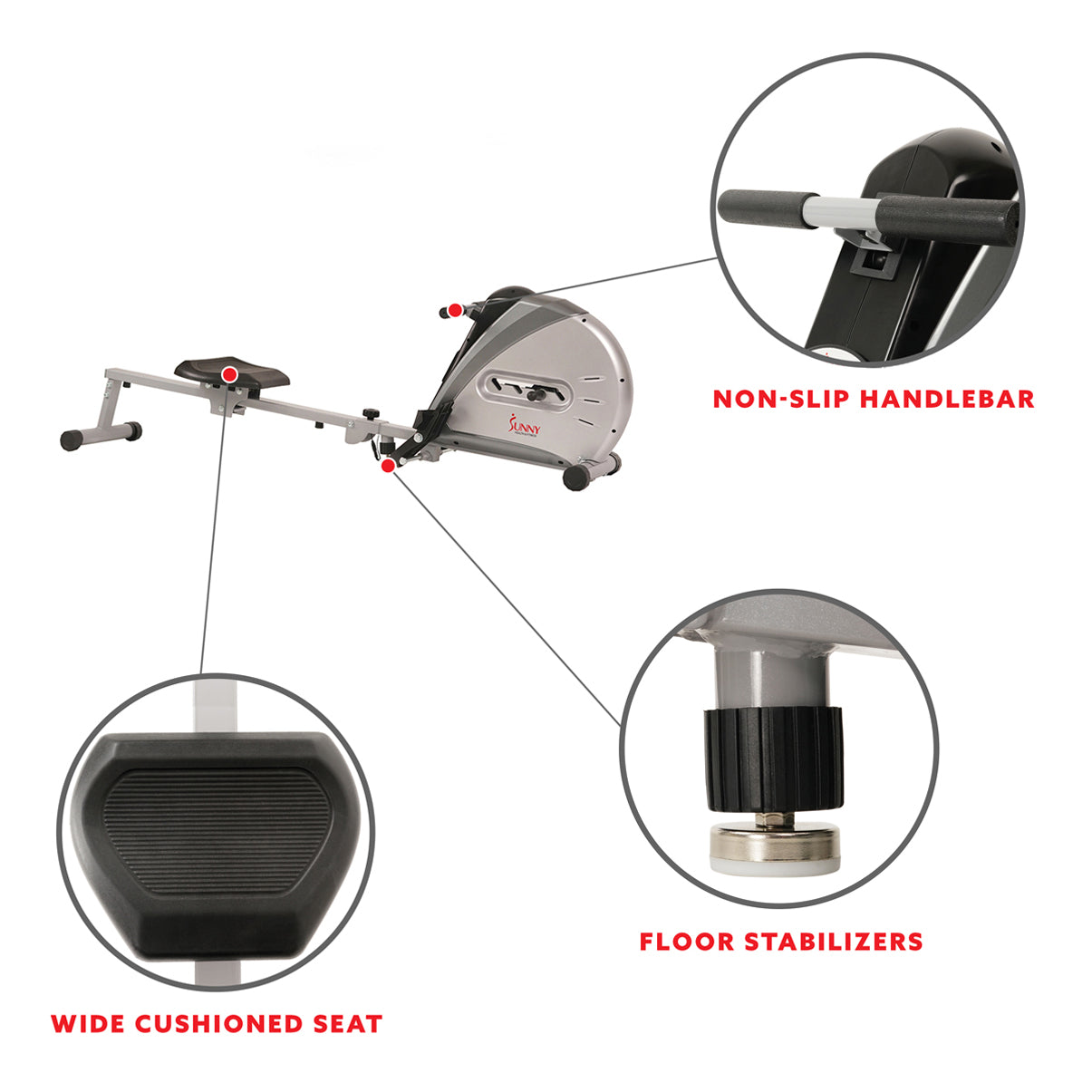 Elastic Cord Rowing Machine Rower w/ LCD Monitor