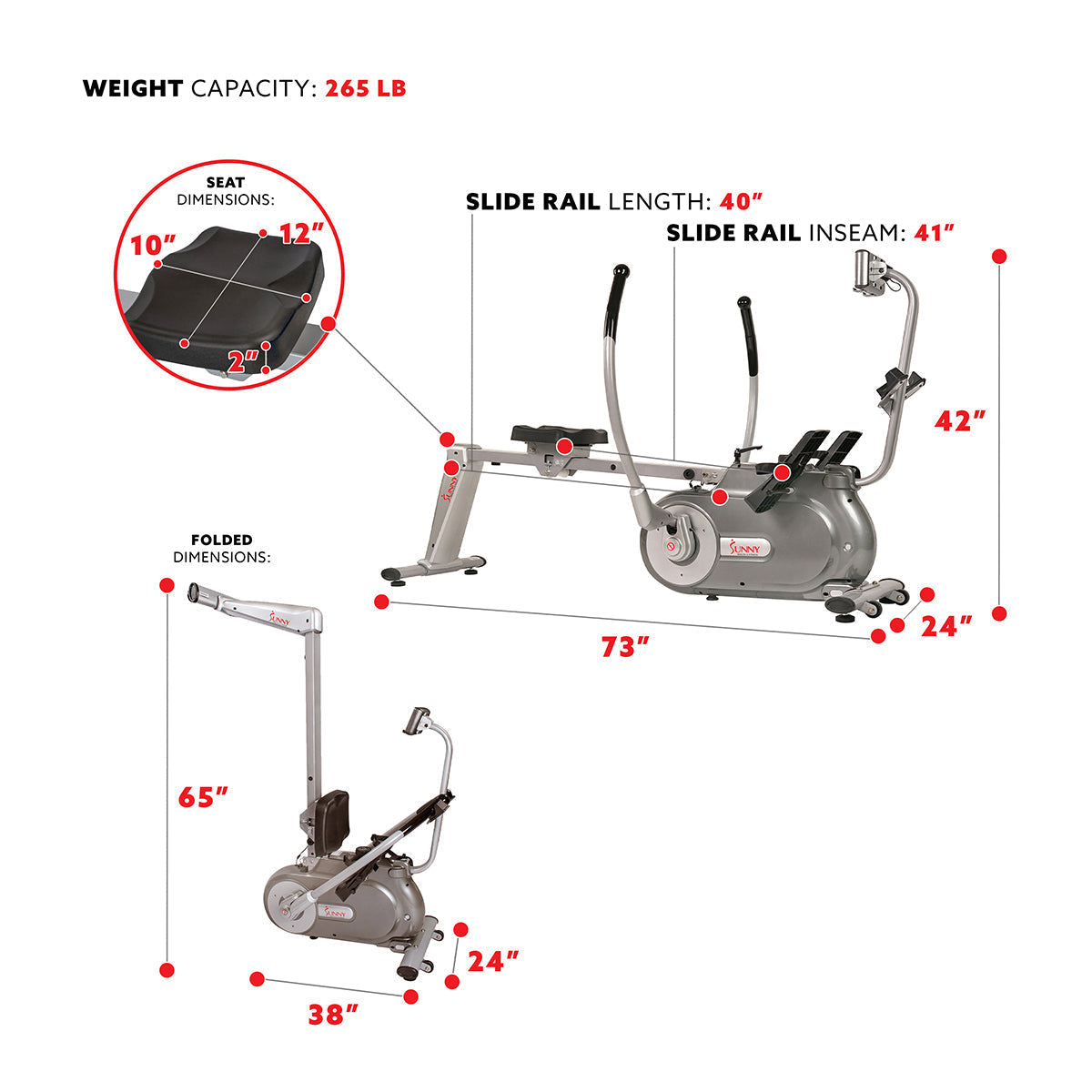 Full Motion Magnetic Rowing Machine Rower w/ LCD Monitor