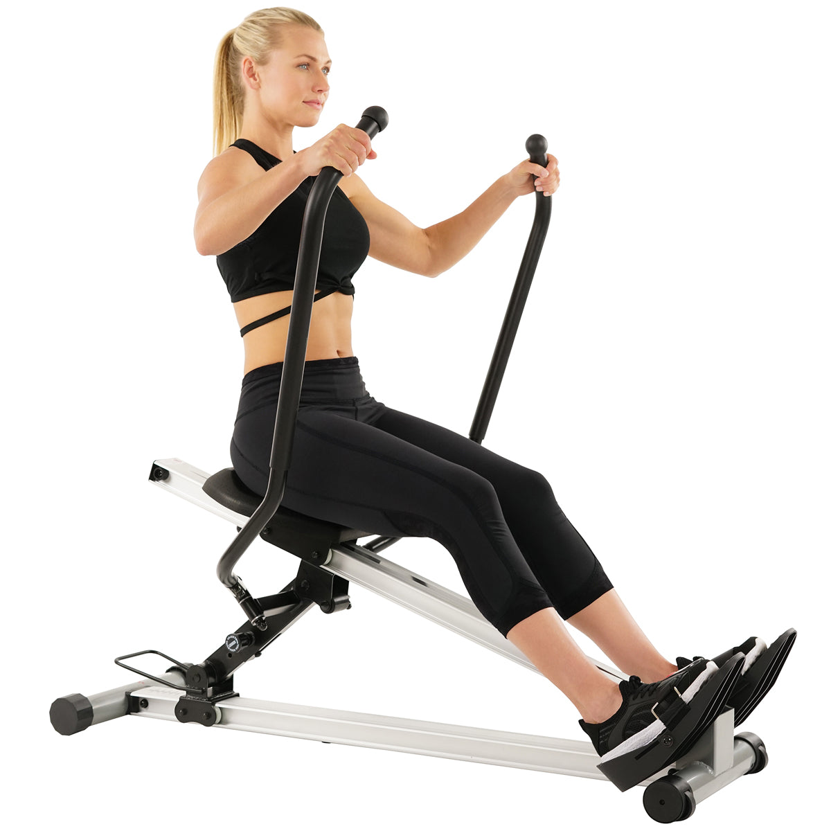 Incline Full Motion Rowing Machine Rower w/ 350 lb Weight Capacity and LCD Monitor
