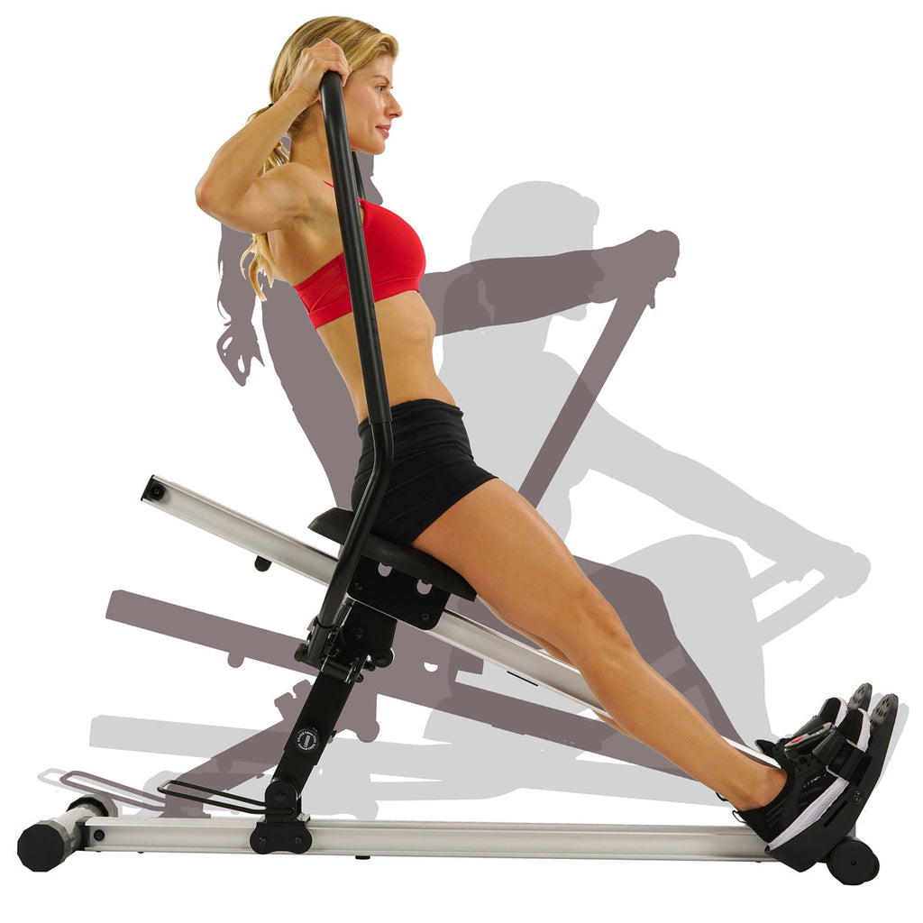 Incline Full Motion Rowing Machine Rower w/ 350 lb Weight Capacity and LCD Monitor
