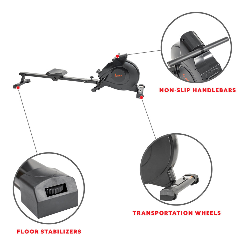 Magnetic Rowing Machine - Black