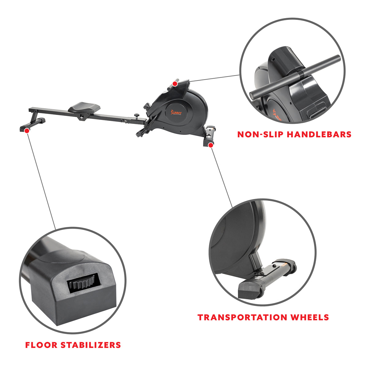 Magnetic Rowing Machine - Black