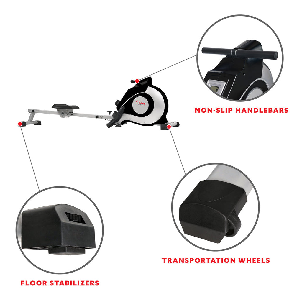 Magnetic Rowing Machine - Silver
