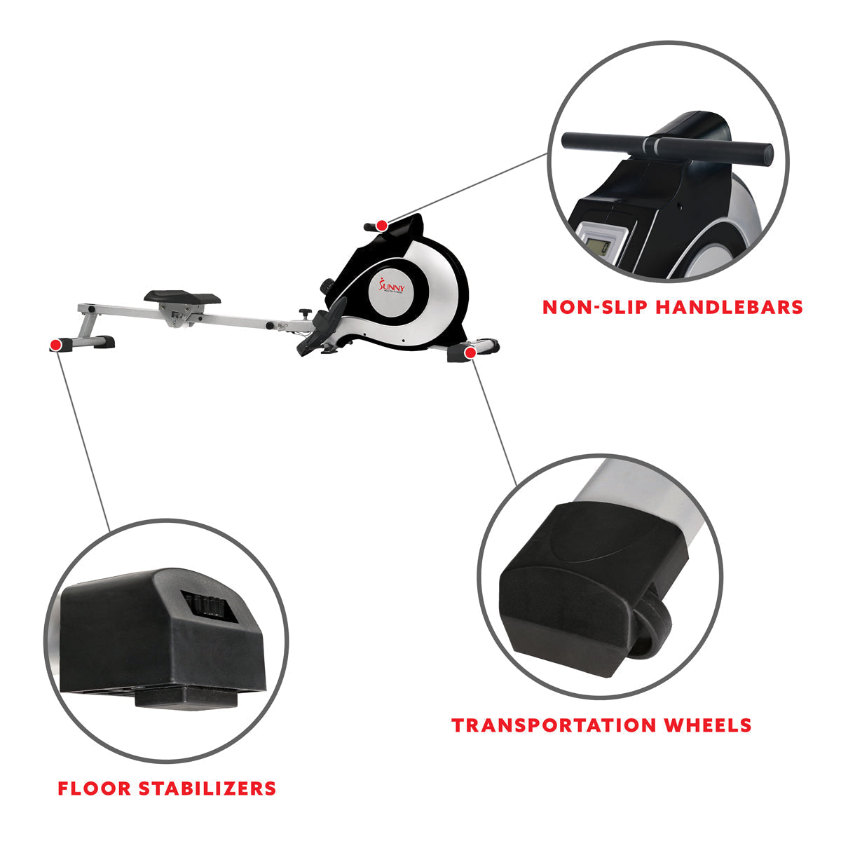 Magnetic Rowing Machine - Silver