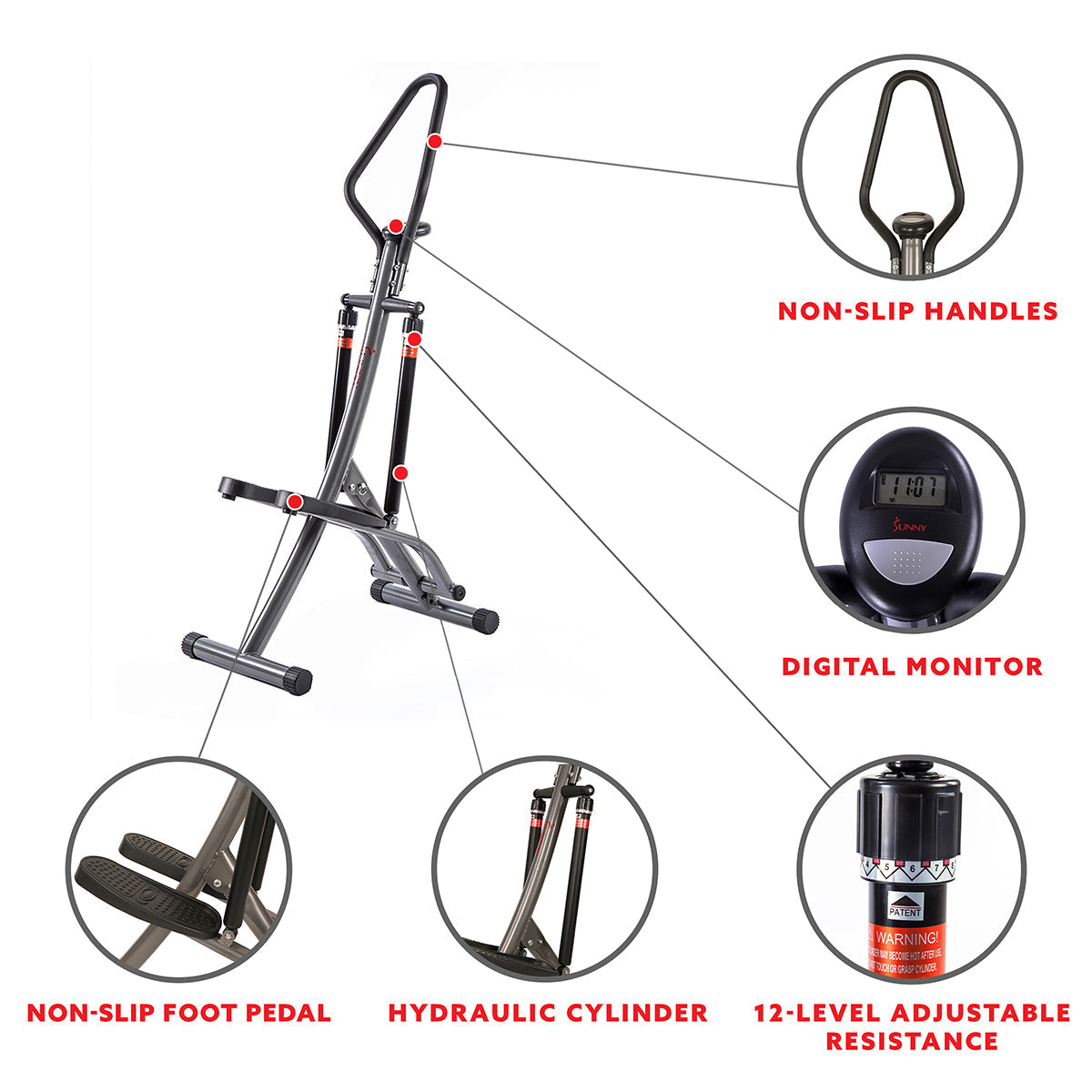 Folding Climbing Stepper Step Machine w/ LCD Monitor